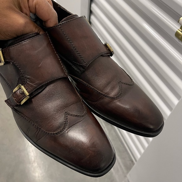 Kenneth Cole Double Monk Strap shoes Brown Sz 10 - Picture 1 of 12